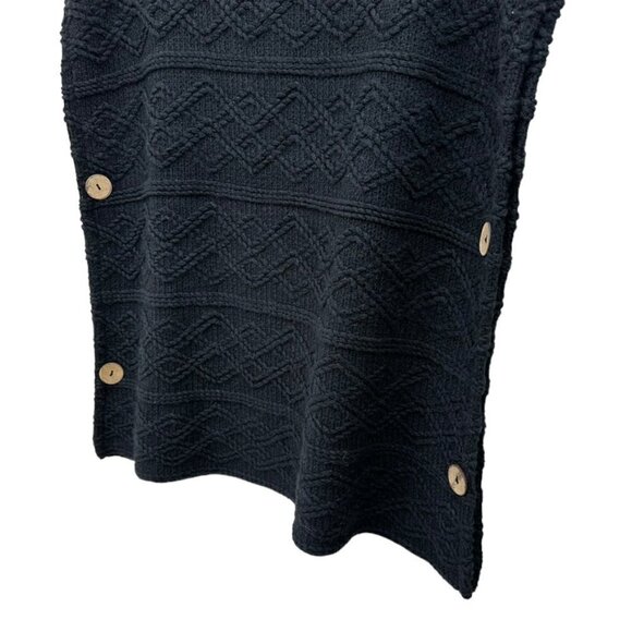 Black Knit Cape Cowlneck Sweater - Picture 3 of 8